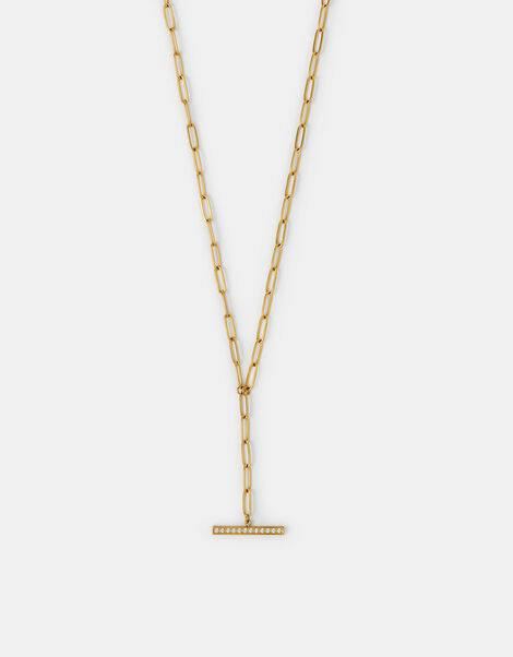 Stainless Steel T-Bar Lariat Necklace, , large