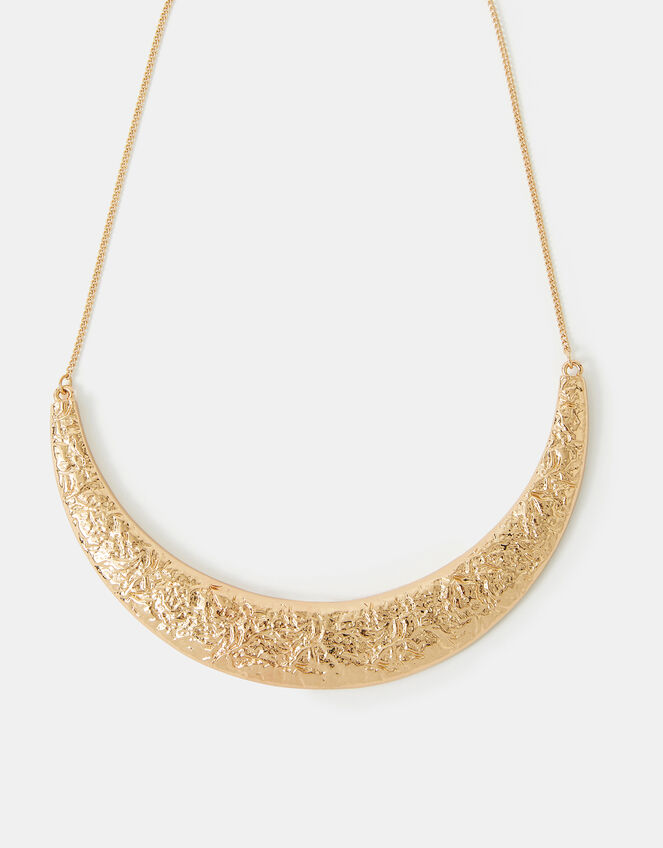 Textured Crescent Collar Necklace, , large