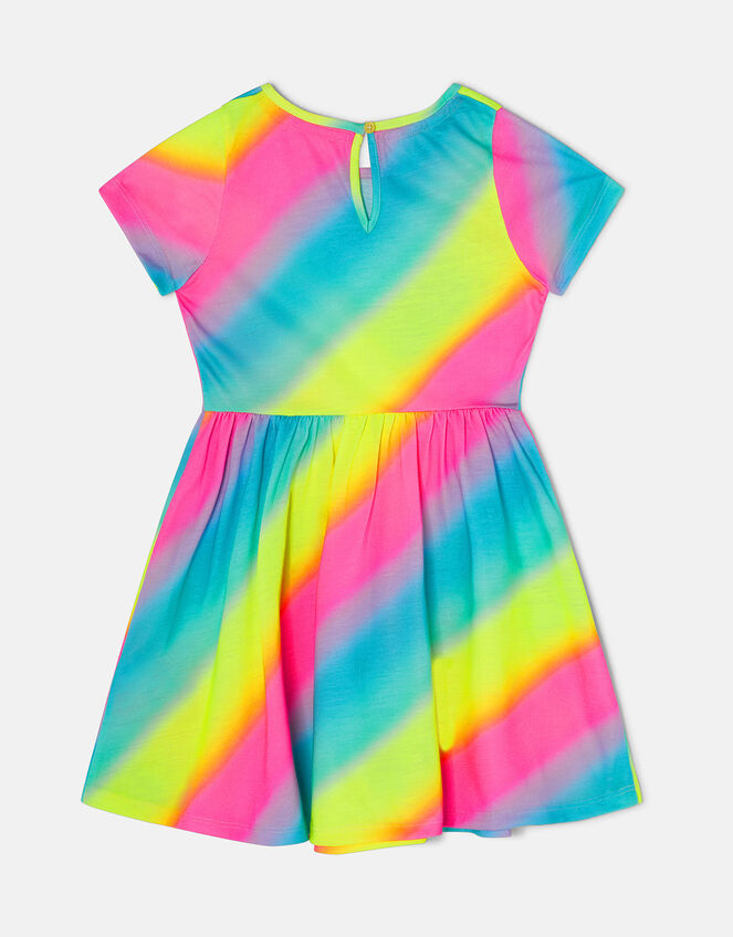 Girls Printed Jersey Dress, Multi (BRIGHTS-MULTI), large