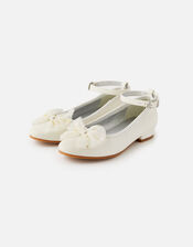 Star Bow Mini Heel Shoes, Ivory (IVORY), large