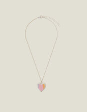 Girls Glitter Heart Locket Necklace, , large