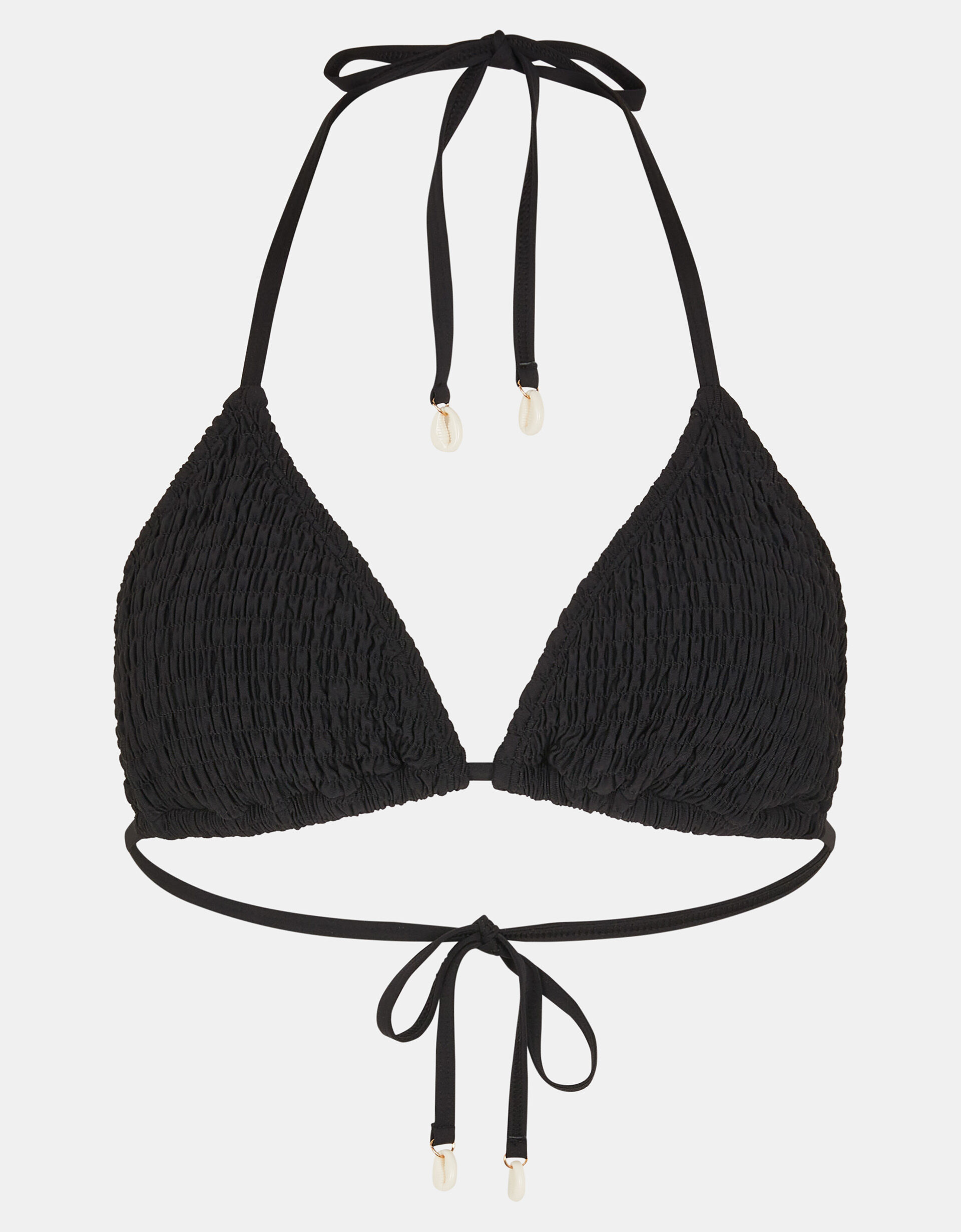 black smocked bikini top