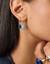 3-Pack Mother of Pearl Stone Huggie Hoop Earrings, , large