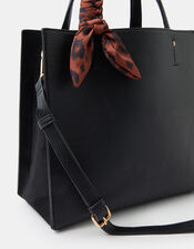 Izzie Scarf Handle Handbag, Black (BLACK), large