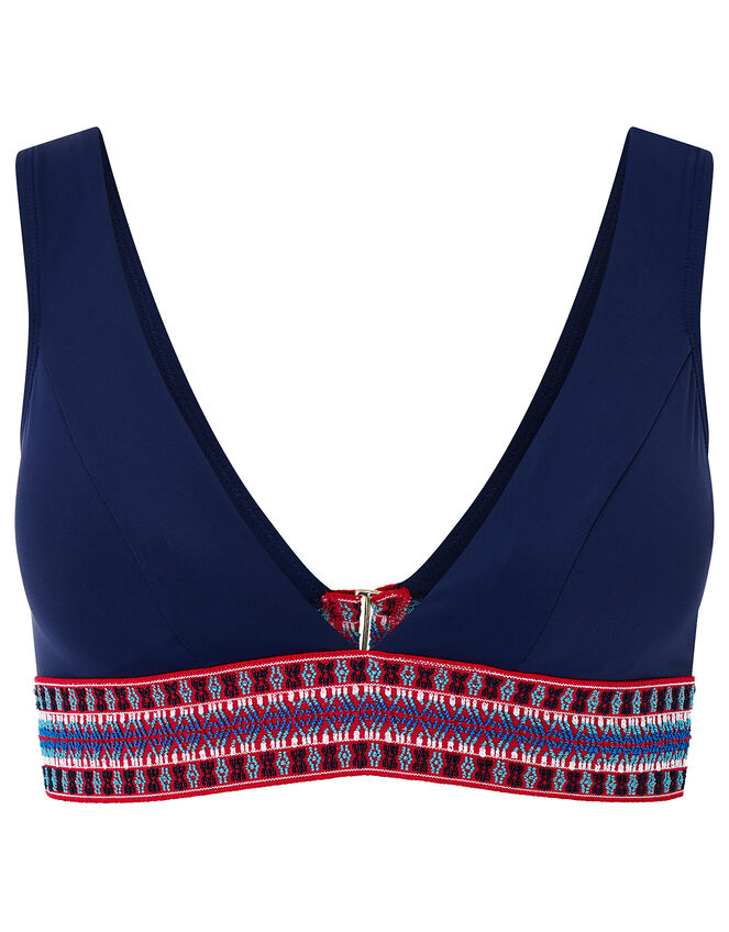 Aztec Underband Bikini Top, Blue (NAVY), large