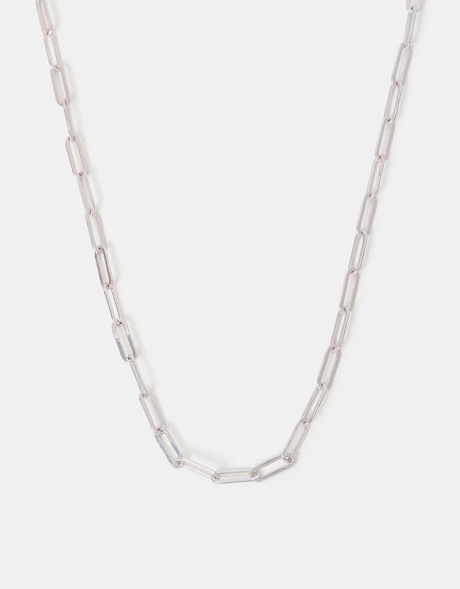 Sterling Silver-Plated Paper Clip Chain, , large