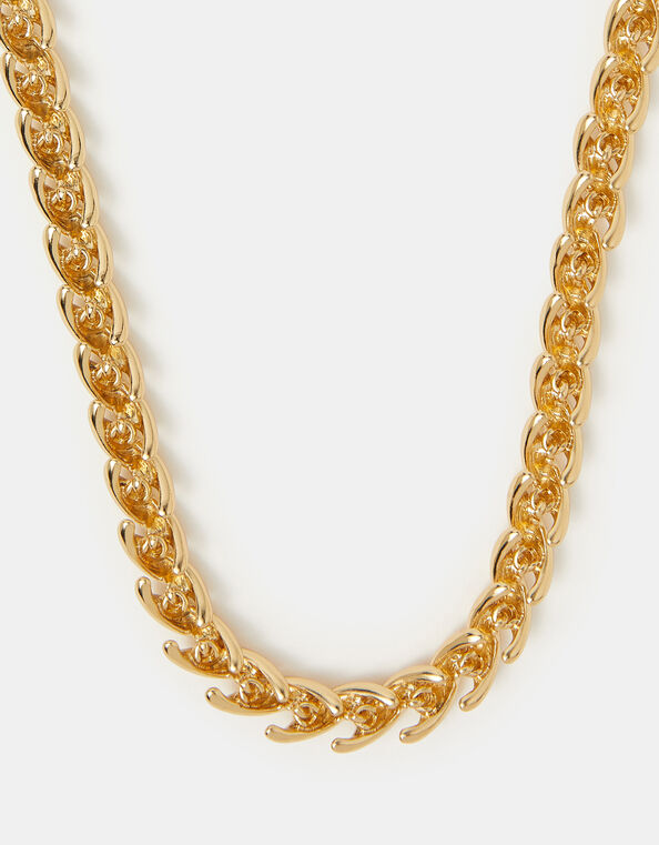 14ct Gold-Plated Twisted Wave Necklace, , large