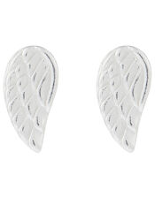 Sterling Silver Wing Stud Earrings, , large