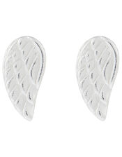 Sterling Silver Wing Stud Earrings, , large