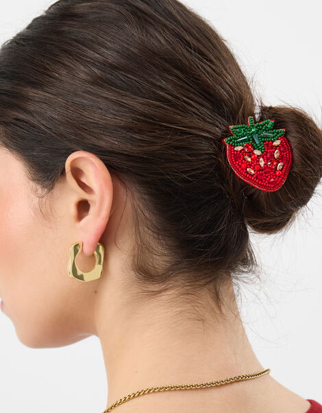 Beaded Strawberry Hair Tie, , large
