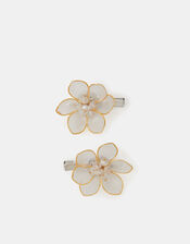 2-Pack Girls Blossom Flower Hair Clips, , large