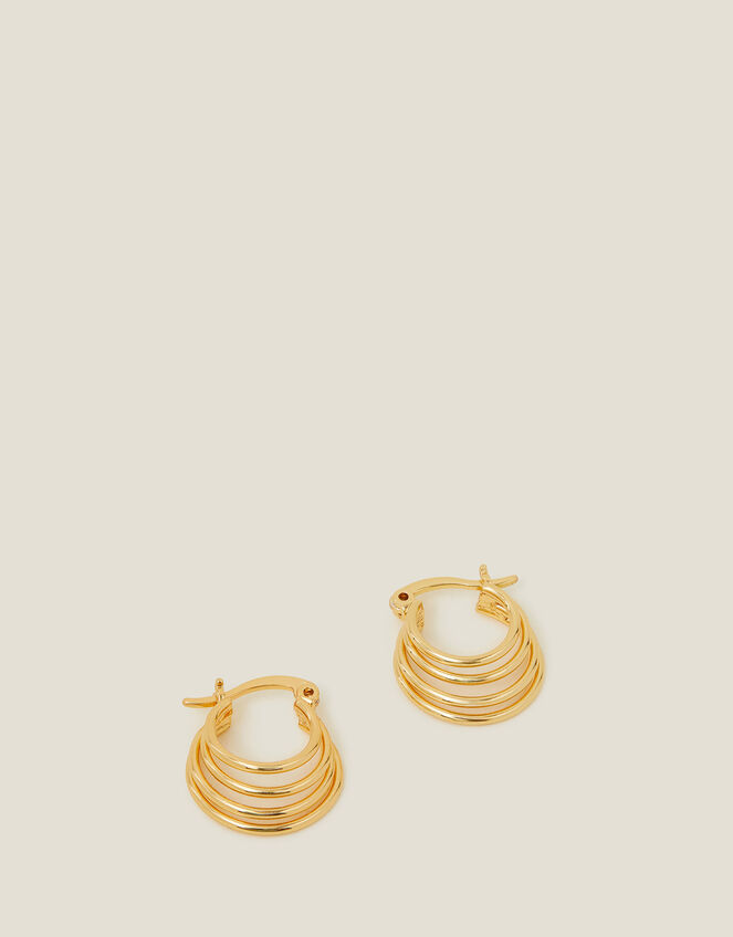 14ct Gold-Plated Layered Hoops, , large