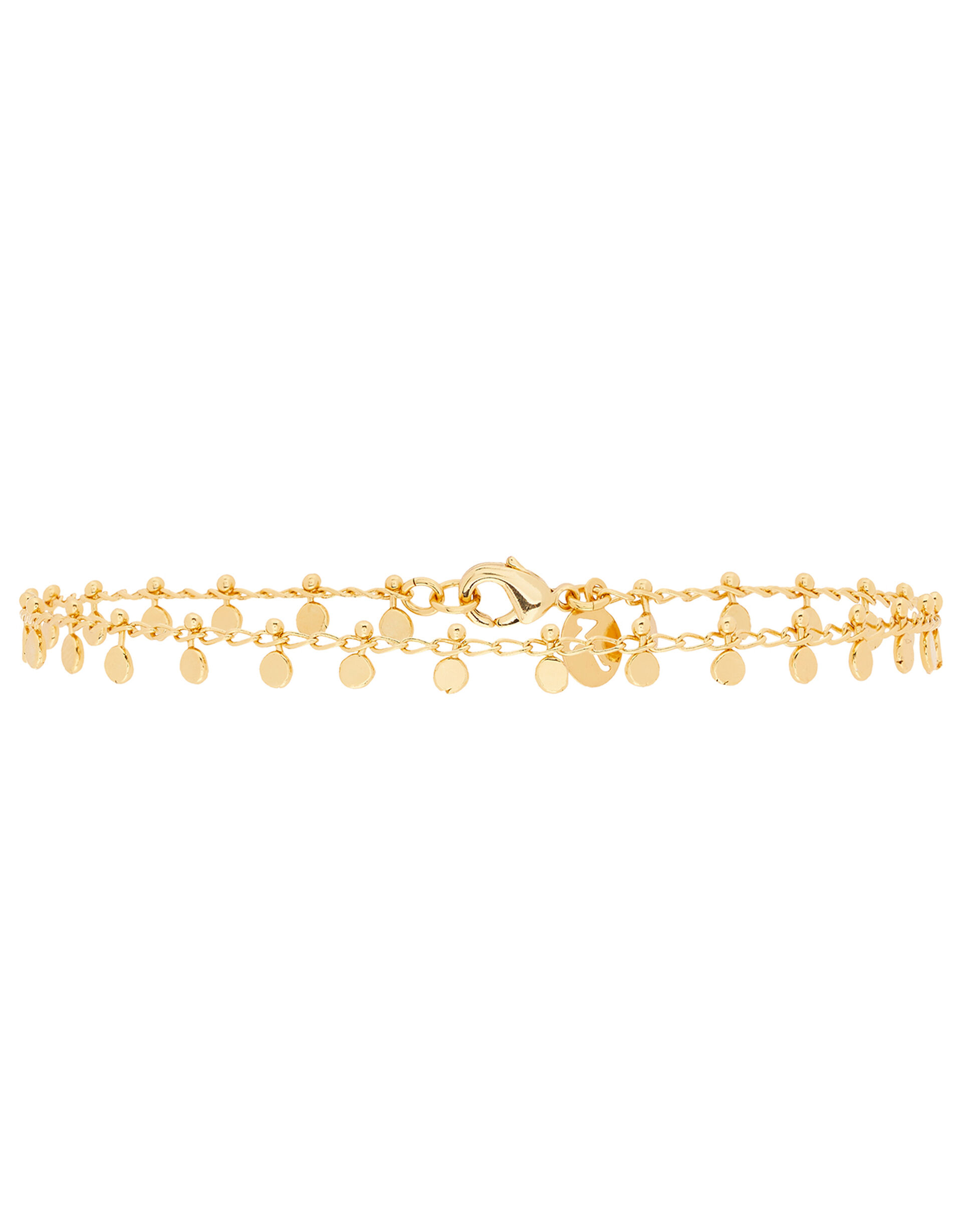 Gold-Plated Disc Charm Anklet, , large