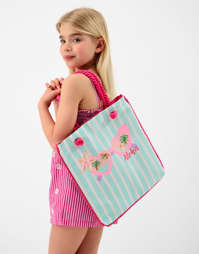 Girls Embellished Sunglasses Shopper Bag, , large