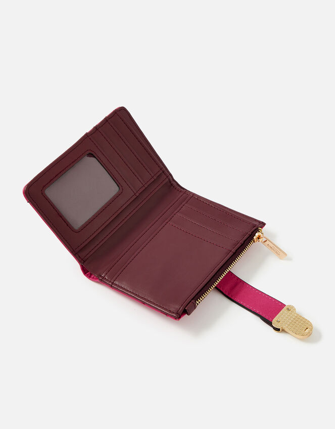 Small Quilt Pushlock Purse, Red (BURGUNDY), large