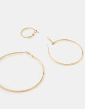 3-Pack Hoop Earrings, Gold (GOLD), large