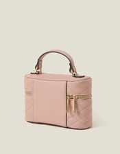 Quilted Top Handle Cross-Body Bag, Nude (NUDE), large