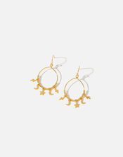 Gold-Plated Starry Charm Hoops, , large