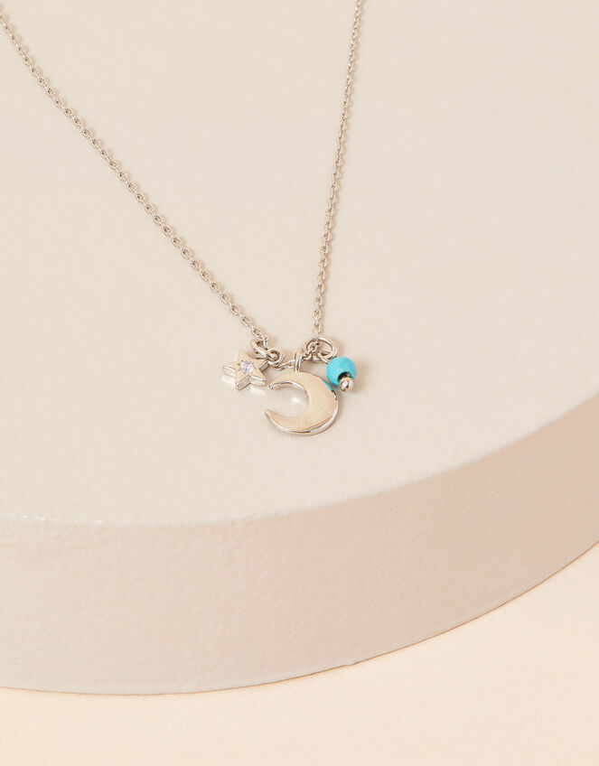 Platinum-Plated Celestial Charm Necklace, , large
