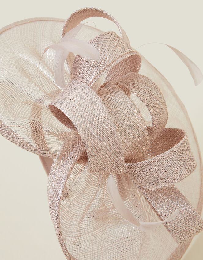 Feather Bow Disc Fascinator, , large