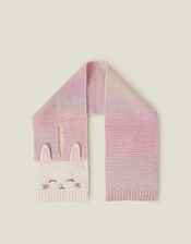 Girls Bunny Ombre Knit Scarf, , large