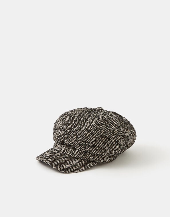 Herringbone Baker Boy Hat, , large
