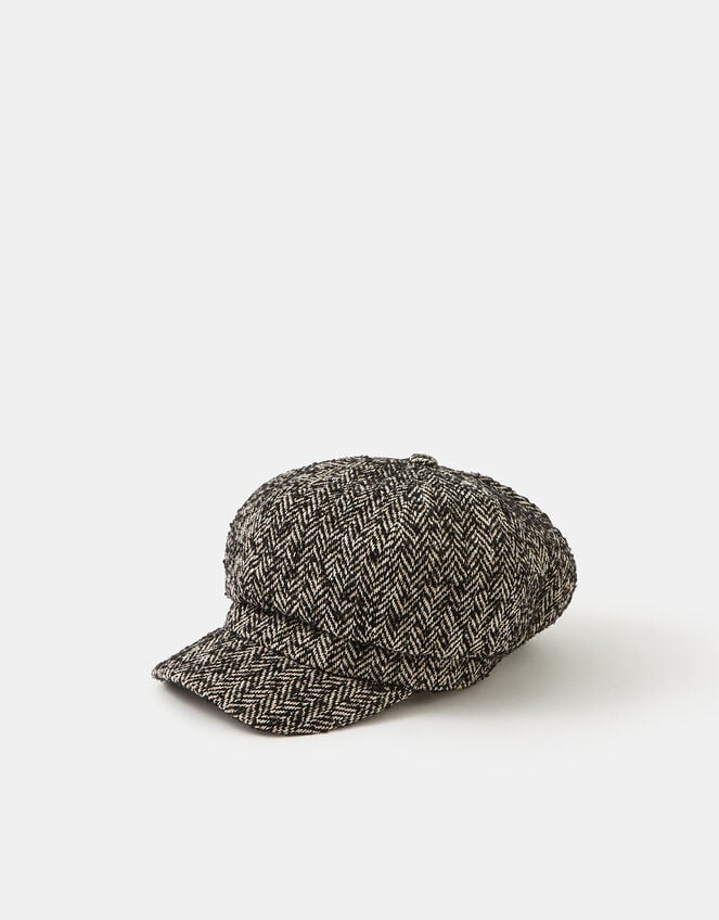 Herringbone Baker Boy Hat, , large