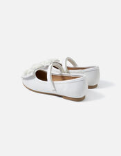 Girls Sparkle Ballerina Flats, Ivory (IVORY), large