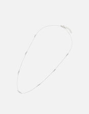 Sterling Silver Triple Bead Station Necklace, , large