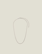 Platinum-Plated Stainless Steel Omega Chain Necklace, , large