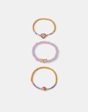3-Pack Girls Charm Beaded Bracelets, , large