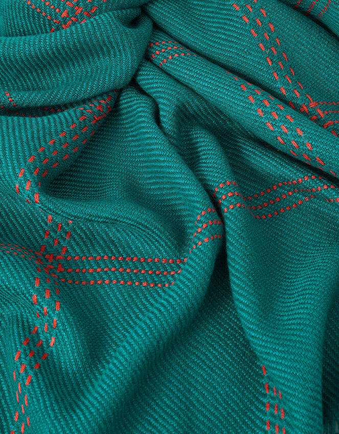 Wandsworth Check Print Scarf, , large
