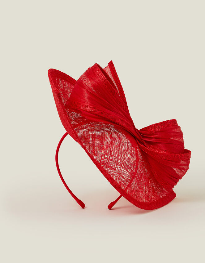 Teardrop Bow Fascinator, Red (RED), large