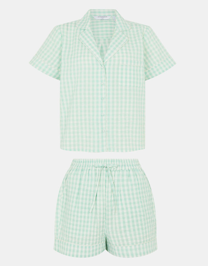Gingham Short Pyjamas Set, Green (GREEN), large