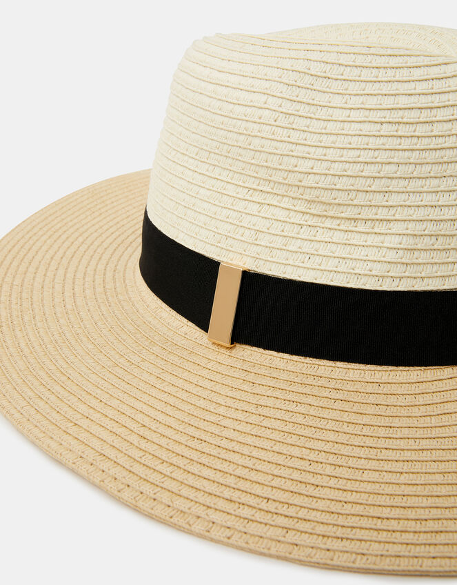 Straw Fedora Hat, , large