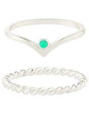 Wishbone Stacking Set, Silver (SILVER), large