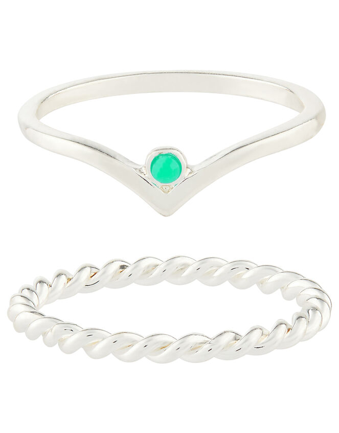 Wishbone Stacking Set, Silver (SILVER), large