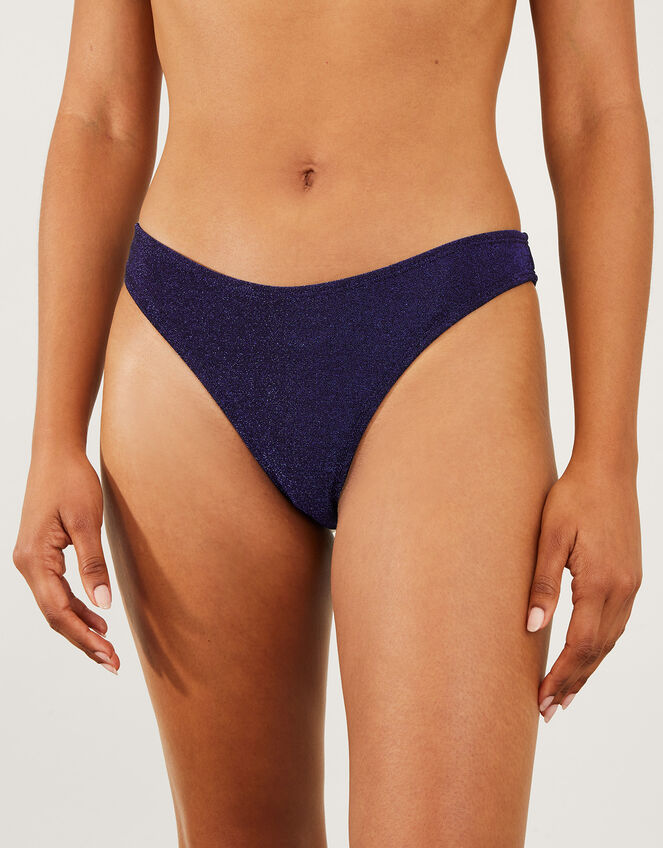 Shimmer Bikini Briefs, Blue (BLUE), large