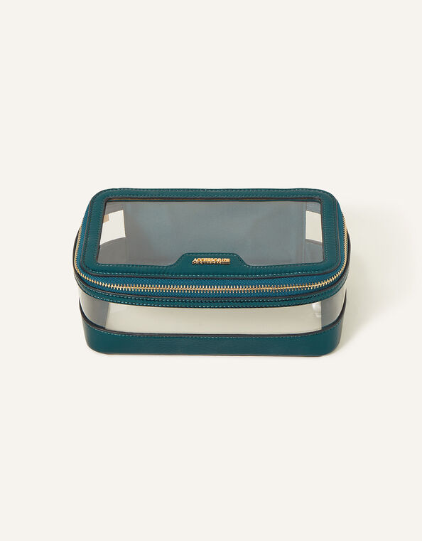 Clear Makeup Bag, Teal (TEAL), large