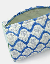Large Dandelion Print Quilted Make Up Bag, , large