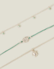 3-Pack Turtle Charm Anklets, , large