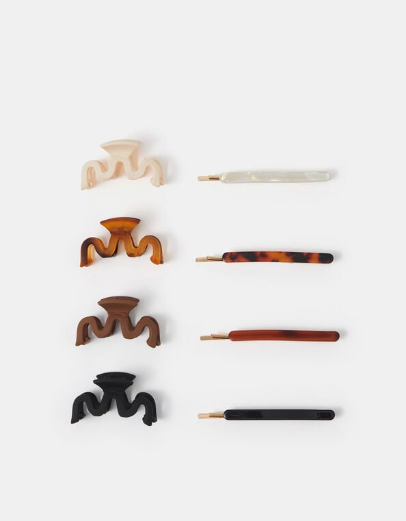 8-Pack Mini Claw Clips & Hair Slides, , large