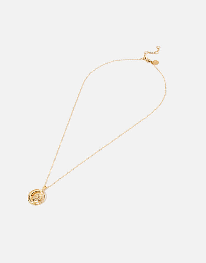 Gold-Plated Spinner Pendant Necklace, , large