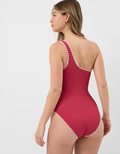 One-Shoulder Shaping Swimsuit, Pink (ROSE), large