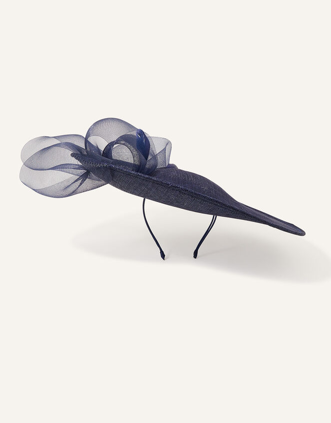 Antigoine Statement Flower Disc Fascinator, Blue (NAVY), large