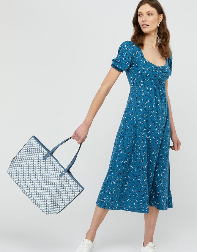 Geometric Print Tote Bag, , large