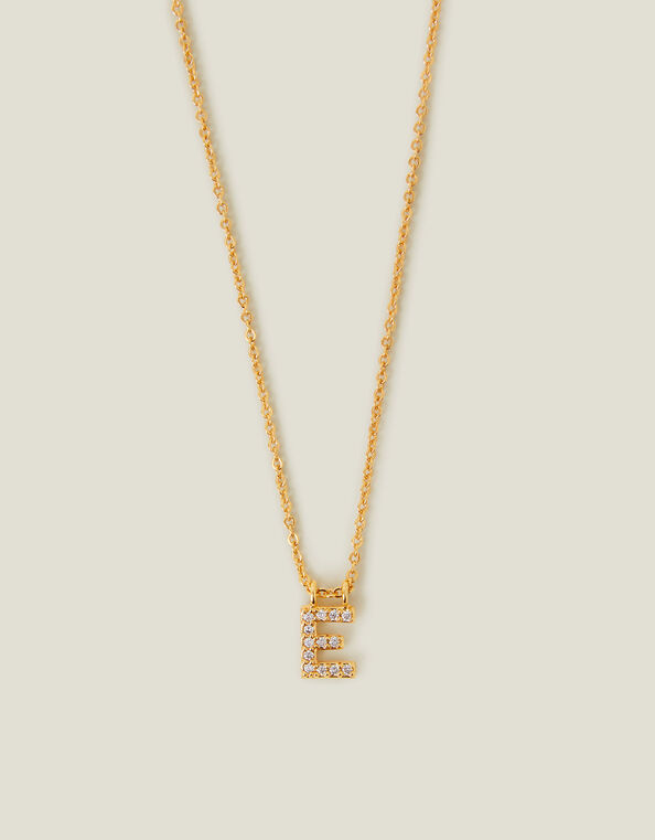 14ct Gold-Plated Sparkle Initial Necklace, Gold (GOLD), large