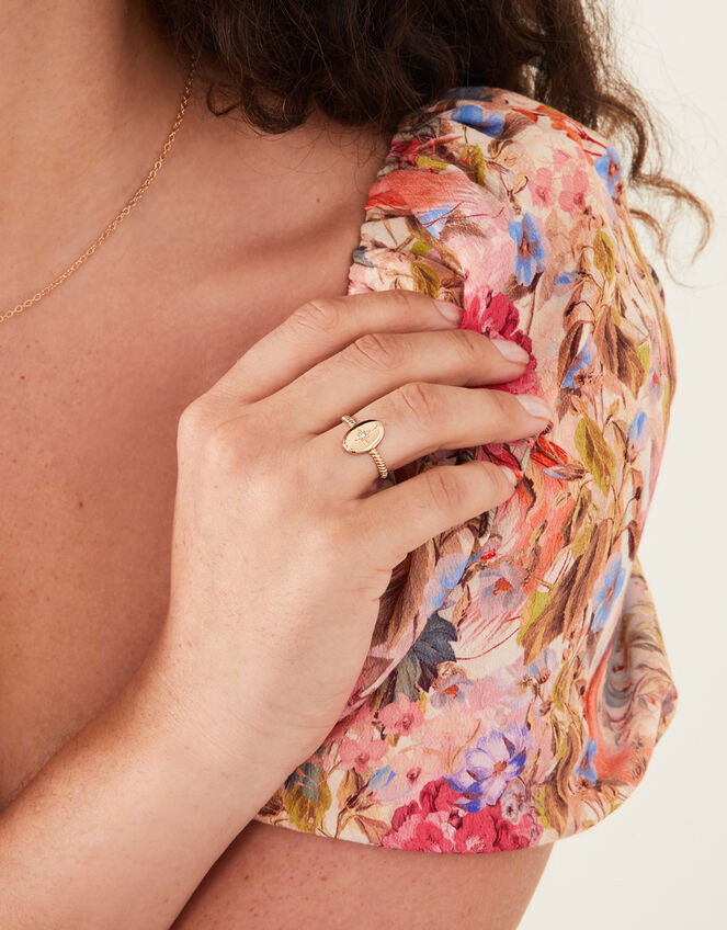 Sparkle Star Oval Ring, Gold (GOLD), large