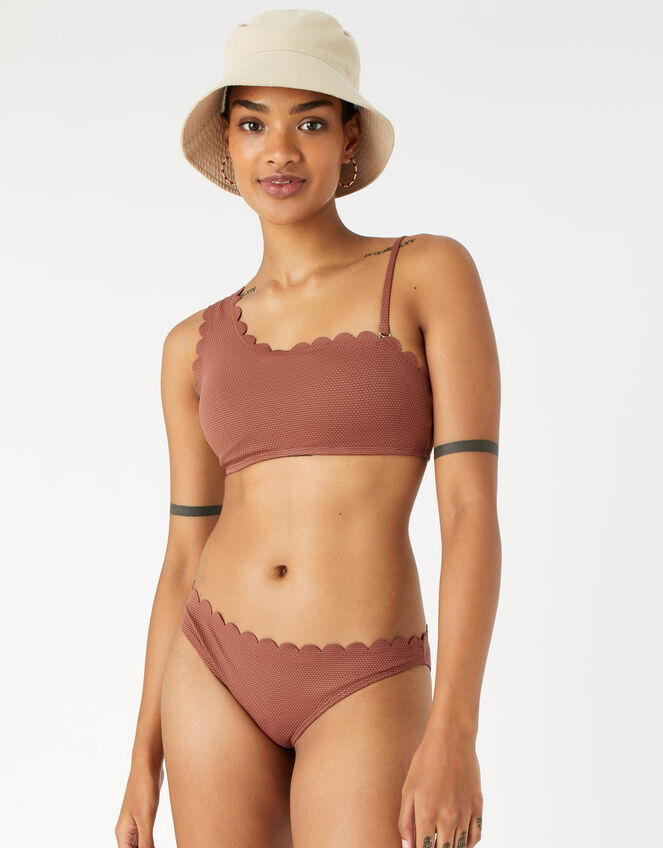 Scallop Bikini Briefs, Orange (RUST), large