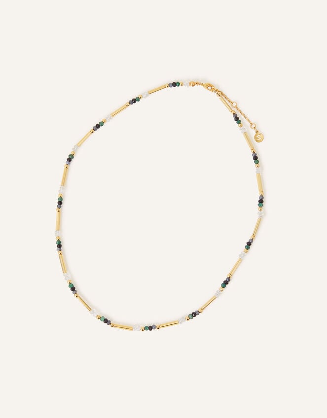 14ct Gold-Plated Mixed Stone Necklace, , large